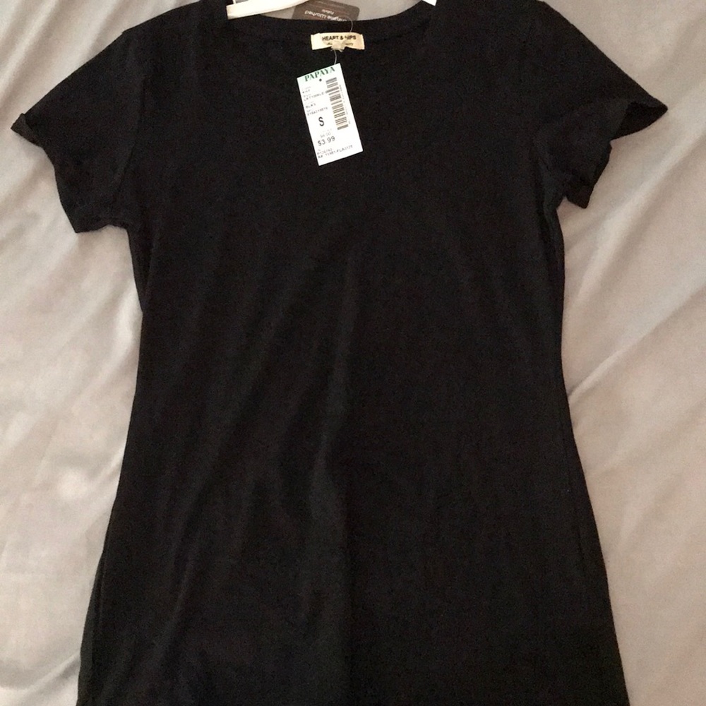 Coral and black tees